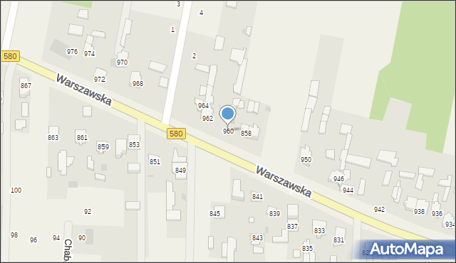 Borzęcin Mały, Warszawska, 960, mapa Borzęcin Mały