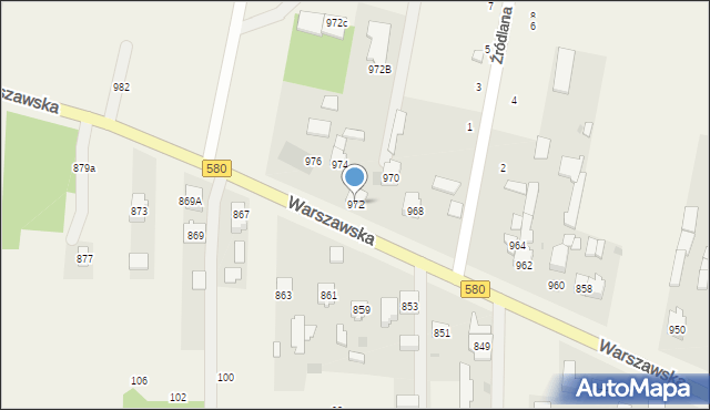 Borzęcin Mały, Warszawska, 972, mapa Borzęcin Mały