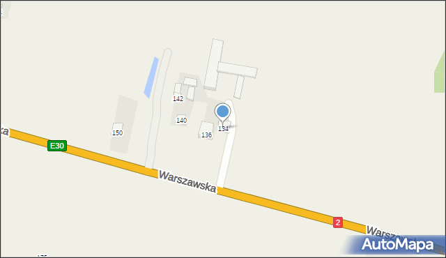 Broszków, Warszawska, 134, mapa Broszków