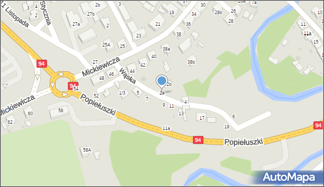 Brzesko, Wąska, 2a, mapa Brzesko