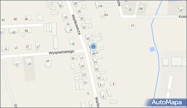 Brzezie k. Sulechowa, Wańkowicza Walentego, 16, mapa Brzezie k. Sulechowa