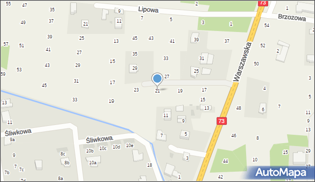 Brzozówka, Warszawska, 21, mapa Brzozówka