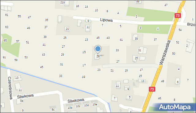 Brzozówka, Warszawska, 29, mapa Brzozówka