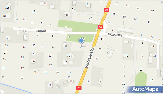 Brzozówka, Warszawska, 37, mapa Brzozówka