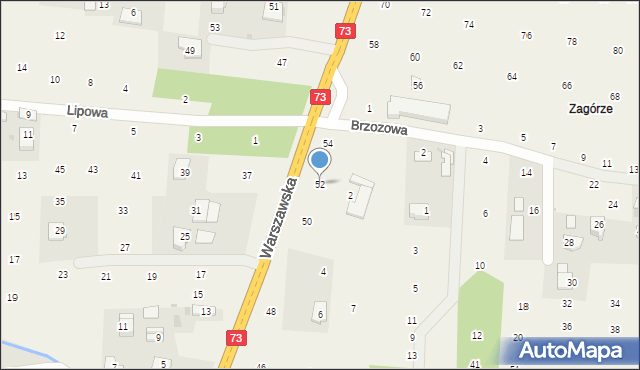 Brzozówka, Warszawska, 52, mapa Brzozówka