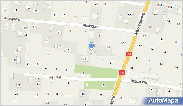 Brzozówka, Warszawska, 53, mapa Brzozówka