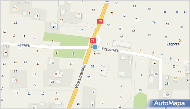 Brzozówka, Warszawska, 54, mapa Brzozówka