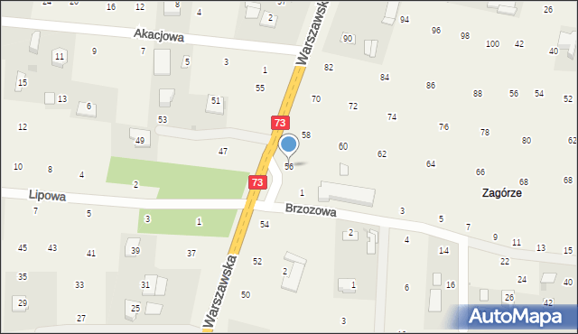 Brzozówka, Warszawska, 56, mapa Brzozówka