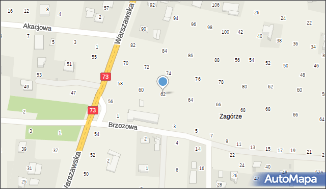 Brzozówka, Warszawska, 62, mapa Brzozówka