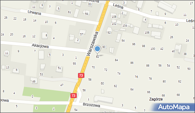 Brzozówka, Warszawska, 82, mapa Brzozówka