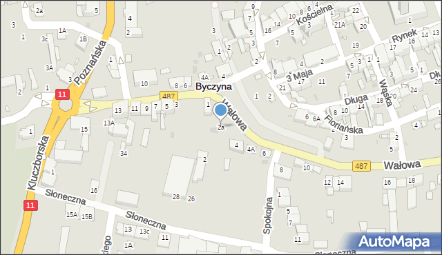 Byczyna, Wałowa, 2a, mapa Byczyna