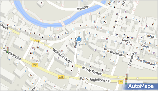 Bydgoszcz, Wąska, 3, mapa Bydgoszczy