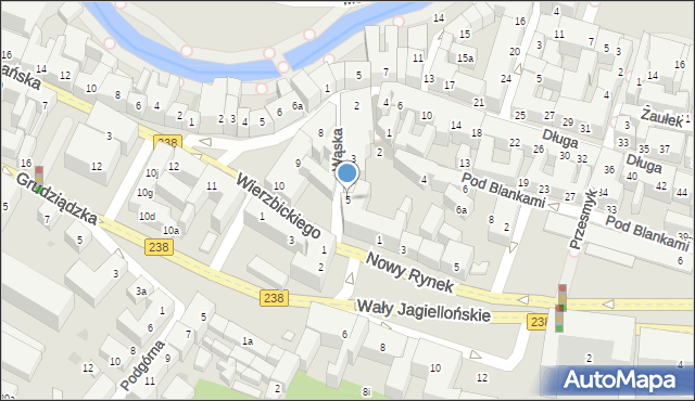 Bydgoszcz, Wąska, 5, mapa Bydgoszczy