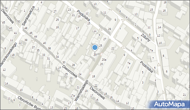Bydgoszcz, Warmińskiego Emila, dr., 23, mapa Bydgoszczy