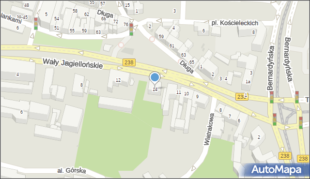 Bydgoszcz, Wały Jagiellońskie, 14, mapa Bydgoszczy