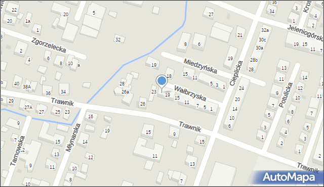 Bydgoszcz, Wałbrzyska, 21, mapa Bydgoszczy