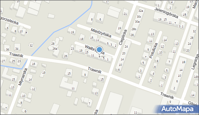 Bydgoszcz, Wałbrzyska, 7, mapa Bydgoszczy