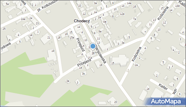 Chodecz, Warszawska, 16, mapa Chodecz