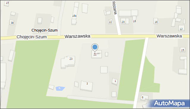 Chojęcin-Szum, Warszawska, 21, mapa Chojęcin-Szum