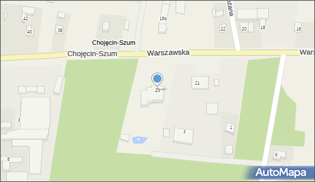 Chojęcin-Szum, Warszawska, 23, mapa Chojęcin-Szum