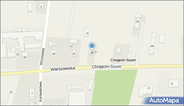 Chojęcin-Szum, Warszawska, 38, mapa Chojęcin-Szum