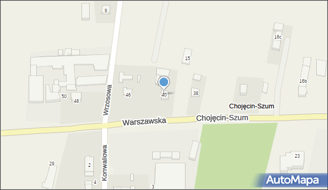 Chojęcin-Szum, Warszawska, 40, mapa Chojęcin-Szum