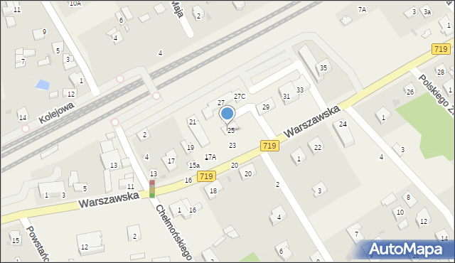 Chylice-Kolonia, Warszawska, 25a, mapa Chylice-Kolonia