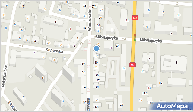 Ciechanów, Warszawska, 37, mapa Ciechanów