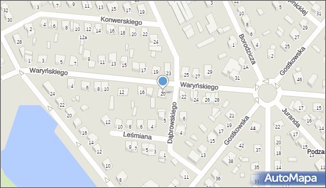 Ciechanów, Waryńskiego Ludwika, 20, mapa Ciechanów