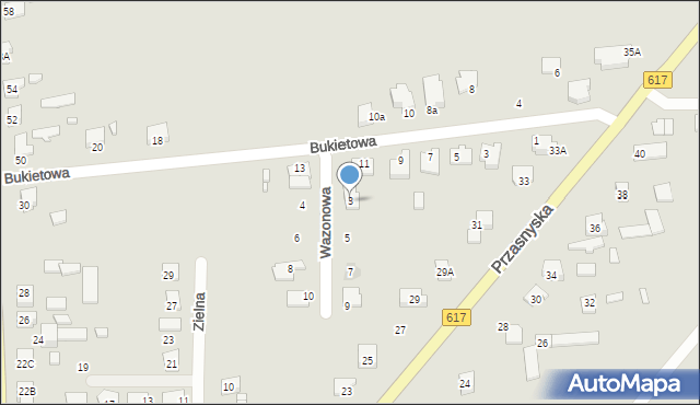 Ciechanów, Wazonowa, 3, mapa Ciechanów