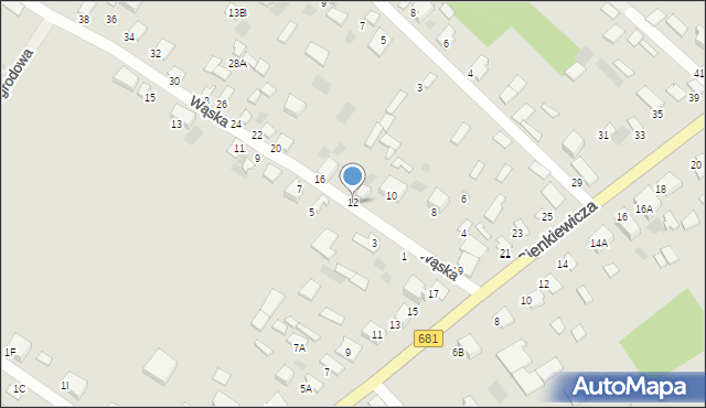 Ciechanowiec, Wąska, 12, mapa Ciechanowiec