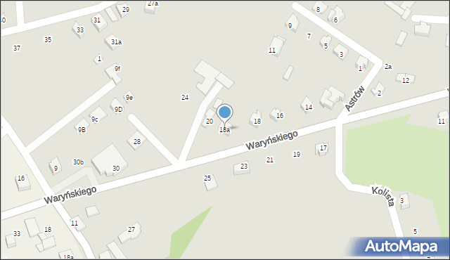 Czechowice-Dziedzice, Waryńskiego Ludwika, 18a, mapa Czechowic-Dziedzic