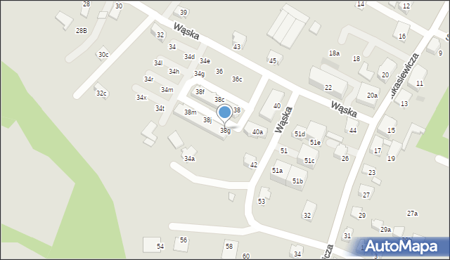 Czechowice-Dziedzice, Wąska, 38g, mapa Czechowic-Dziedzic