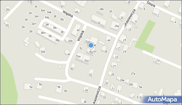 Czechowice-Dziedzice, Wąska, 51c, mapa Czechowic-Dziedzic