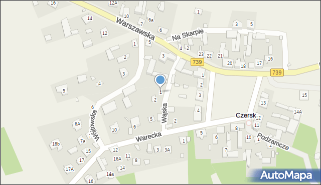 Czersk, Wąska, 1, mapa Czersk