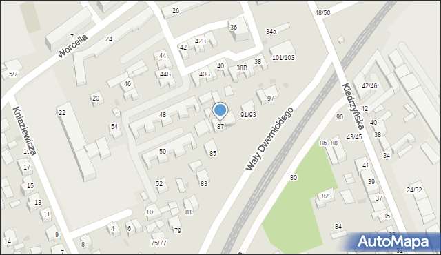 Częstochowa, Wały Józefa Dwernickiego, gen., 87, mapa Częstochowy