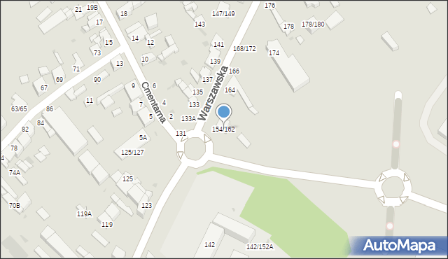 Częstochowa, Warszawska, 154/162, mapa Częstochowy