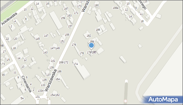 Częstochowa, Warszawska, 178/180, mapa Częstochowy