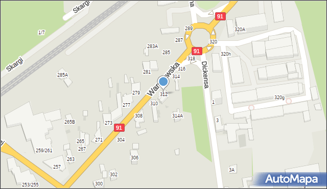 Częstochowa, Warszawska, 312, mapa Częstochowy