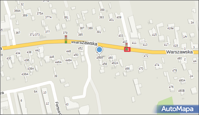 Częstochowa, Warszawska, 456A, mapa Częstochowy