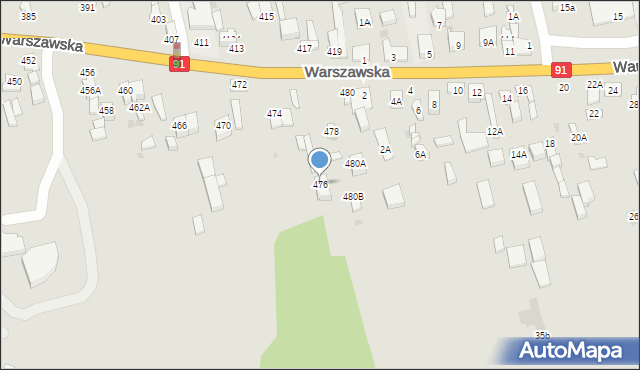 Częstochowa, Warszawska, 476, mapa Częstochowy