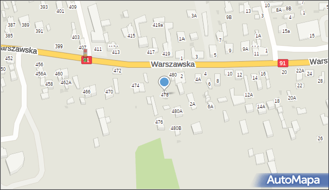 Częstochowa, Warszawska, 478, mapa Częstochowy