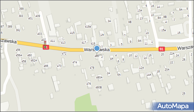 Częstochowa, Warszawska, 480, mapa Częstochowy