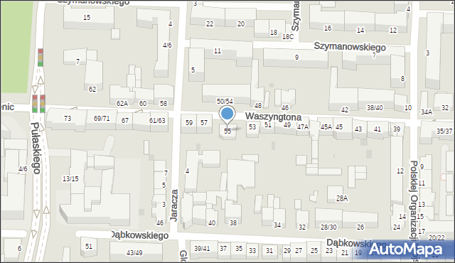 Częstochowa, Waszyngtona Jerzego, 55, mapa Częstochowy
