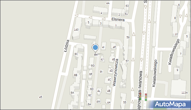 Częstochowa, Wawrzynowicza Ludwika, 6H, mapa Częstochowy