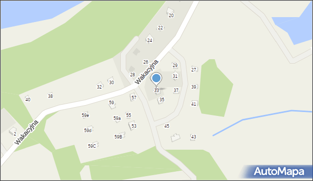 Częstocin, Wakacyjna, 33, mapa Częstocin