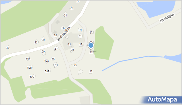 Częstocin, Wakacyjna, 41, mapa Częstocin