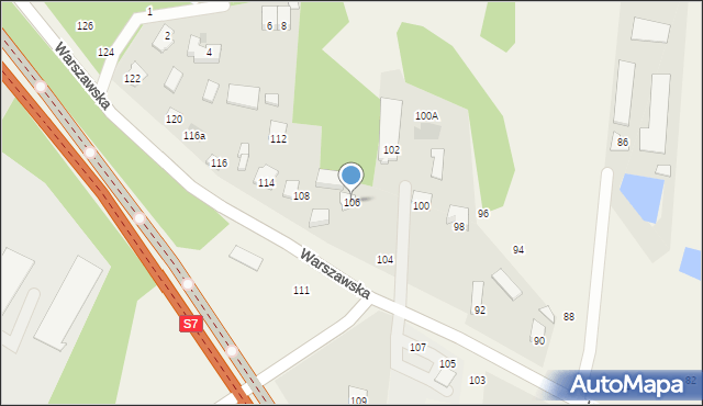 Czosnów, Warszawska, 106, mapa Czosnów