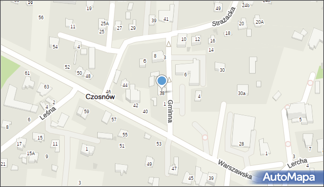 Czosnów, Warszawska, 38, mapa Czosnów