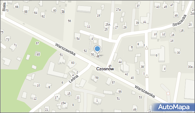 Czosnów, Warszawska, 48, mapa Czosnów
